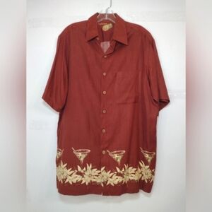 Caribbean Men's Hawaiian Button Down Shirt Size (M)